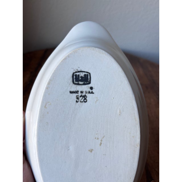 1970s Hall Pottery Au Gratin Dish, Casserole Dish in White 9" Made in Usa, 528 For Sale - Image 4 of 7