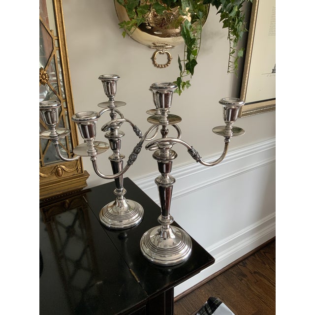 Vintage Silver Three Arm Candelabras a Pair Chairish