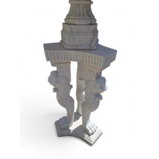 Large Greco-Roman Marble Kraters on Tripod Pedestals with Lion Paw, 1970, Set of 2 For Sale - Image 11 of 14