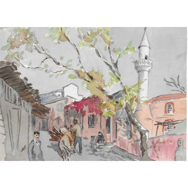 Turkish 1950s Ivy Attwell Watercolor of Turkey For Sale - Image 3 of 3