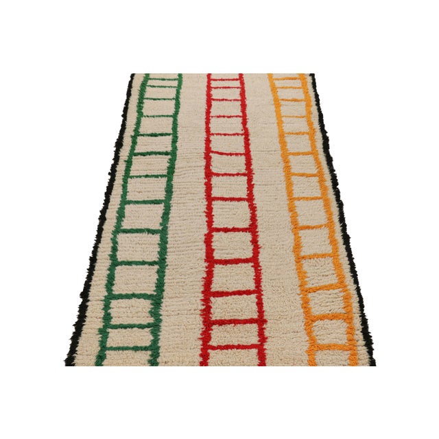 1950s Vintage Moroccan Runner With Polychromatic Geometric Patterns, From Rug & Kilim For Sale - Image 5 of 7
