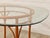 Vintage Bamboo-Style Orange Round Dining Table With Glass Top For Sale - Image 4 of 10