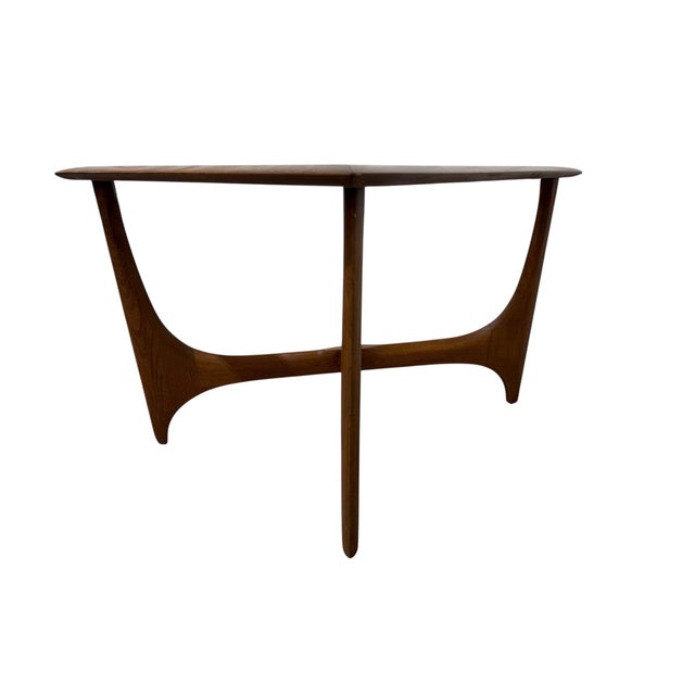 Brown Mid-Century Modern Lane "Silhouette" Walnut Glass Top Side Tables - Set of 2 For Sale - Image 8 of 9