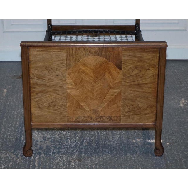 Art Deco Burr Walnut Single Bed For Sale - Image 11 of 18