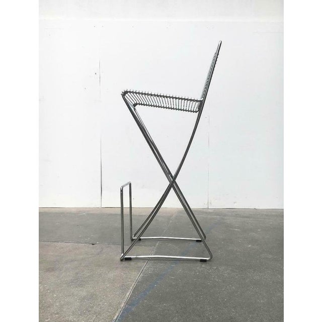 Postmodern German Kreuzschwinger Barstool by Till Behrens for Meyer Stahlmöbel, 1980s For Sale - Image 11 of 18