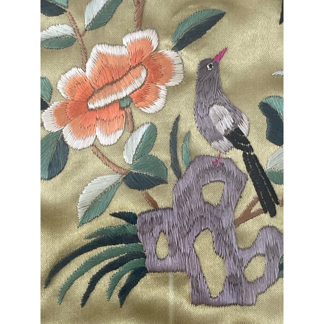 Mid 20th Century Pair of Mid 20th Century Framed Chinese Silk Embroidered Panels For Sale - Image 5 of 8