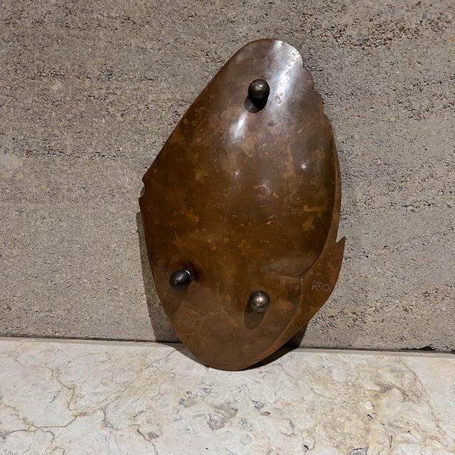 Metal 1950s Los Castillo Decorative Bronze Fish Shaped Bowl Taxco Mexico For Sale - Image 7 of 12