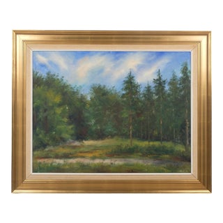 Clearing in the Forest Vibrant Landscape by Ove v. Borch For Sale