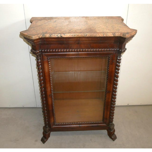 Small Antique Mahogany Display Cabinet For Sale - Image 18 of 18