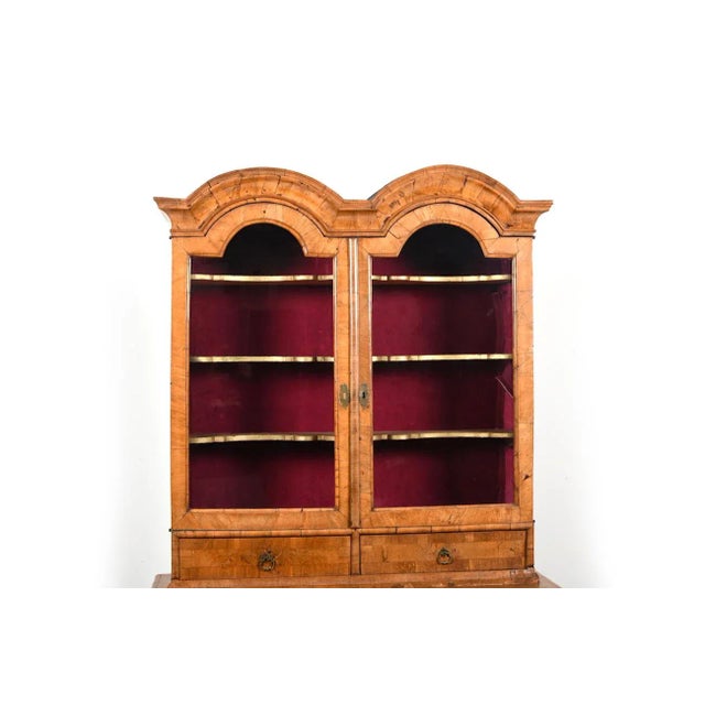 Antique Walnut Vitrine Cabinet For Sale - Image 4 of 13