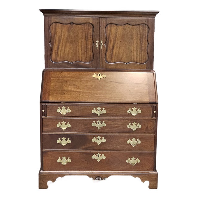 Kittinger Colonial Williamsburg Mahogany Slant Front Desk With Bookcase Cw-1 For Sale