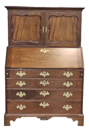 Kittinger Colonial Williamsburg Mahogany Slant Front Desk With Bookcase Cw-1