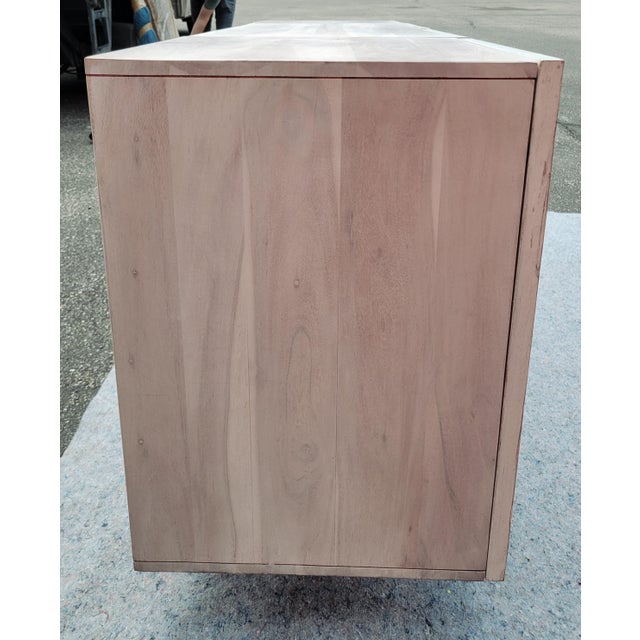 Cb2 Costela 74" White Wash Acacia Wood Credenza For Sale - Image 9 of 11