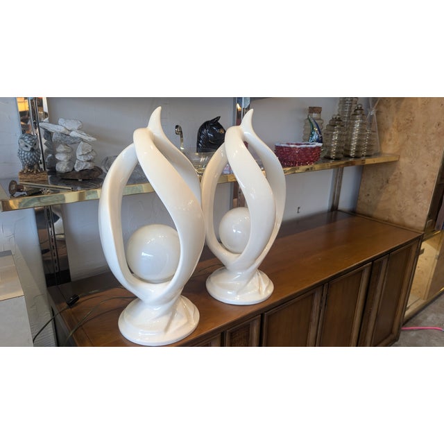 Helix Lamps - Modern -Vintage Large 22" Retro Ceramic- Minimalist For Sale - Image 4 of 11