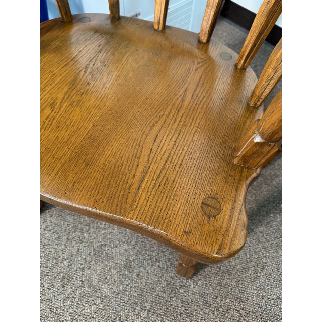 Rustic Mid 20th Century Set of 2 Chairs Ranch Oak Captains Armchairs For Sale - Image 3 of 9