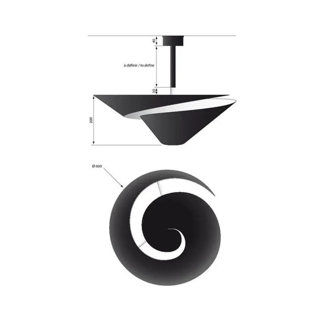 Contemporary Snail 60 Ceiling Lamp by Serge Mouille For Sale - Image 3 of 8