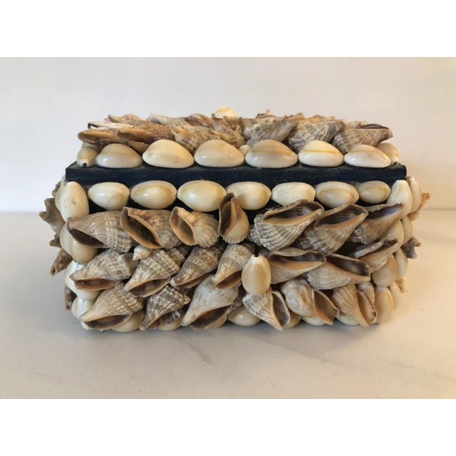 1970s Handmade Decorative Seashell Shell Box For Sale - Image 6 of 9