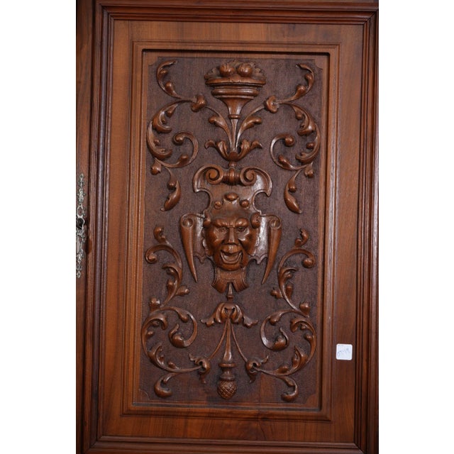 Late 19th Century Very Rare French Walnut Antique Corner Cupboard Circa 1880 For Sale - Image 5 of 6