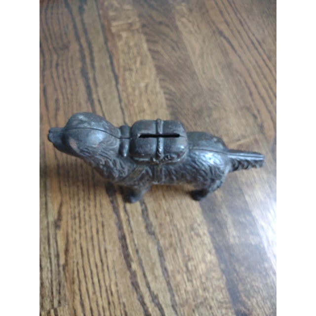 Early 1900s Antique St. Bernard Dog Bank For Sale - Image 4 of 6