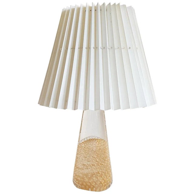 1960s Swedish Art Glass & 24-Karat Gold Table Lamp by Marcolin Art Crystal, 1960s For Sale - Image 5 of 5