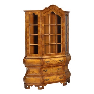 Walnut Showcase Cabinet For Sale