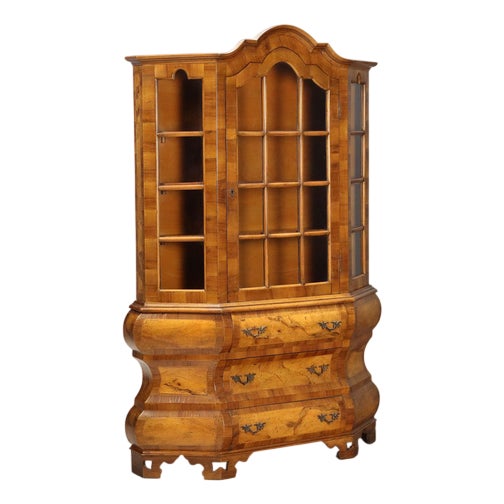 Walnut Showcase Cabinet For Sale