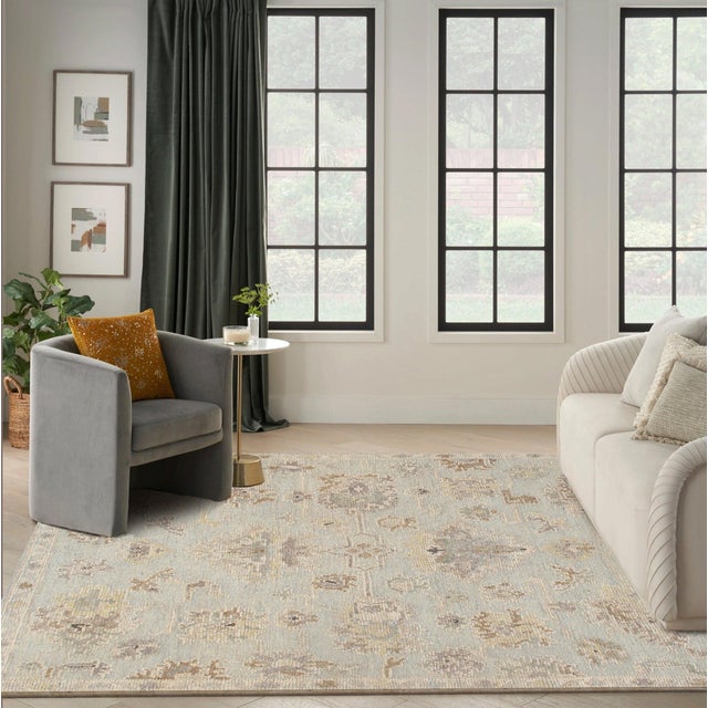 2020s Pasargad Home Oushak L. Blue Wool Area Rug, 8' 3'' X 9'10'' For Sale - Image 5 of 5