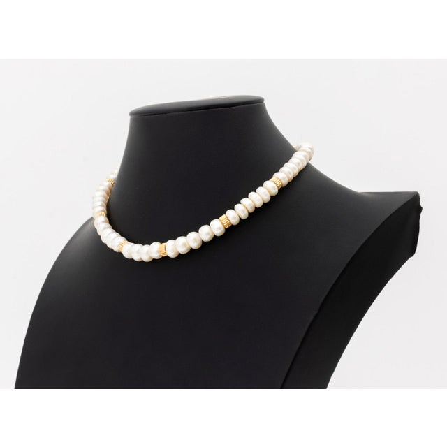 18K Rose Gold Pearl Ruby Sapphire Emerald Diamond Necklace, featuring fully frilled button cultured pearls strung on silk...