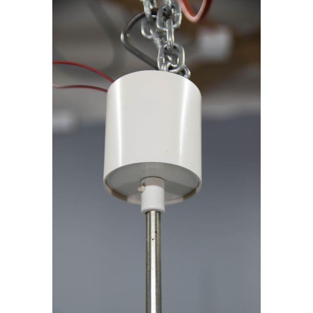 Metal Mid-Century Opaline Glass Pendant, Czechoslovakia, 1960s For Sale - Image 7 of 9