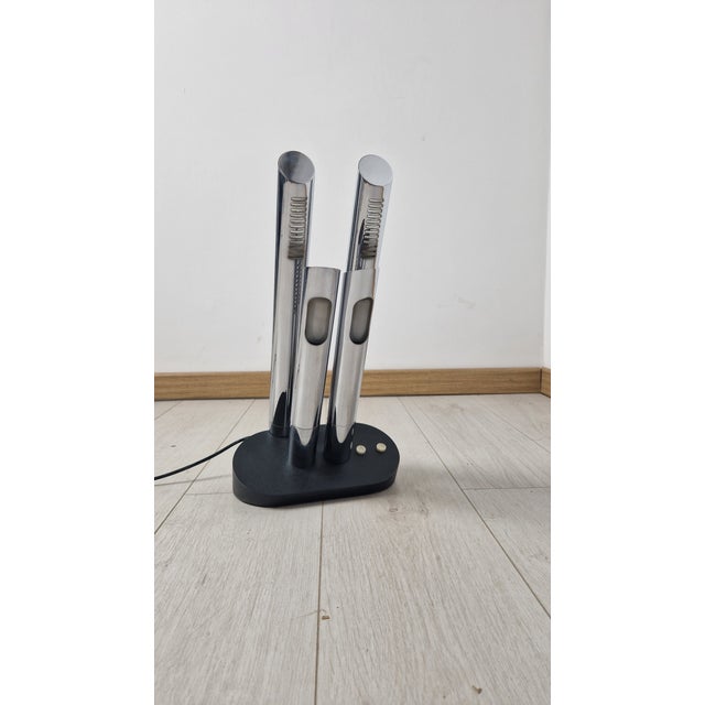 Mid-Century Modern Table Lamp Mod T443 in Chrome with Four Lights by Mario Faggian for Lights, 1954 For Sale - Image 3 of 16