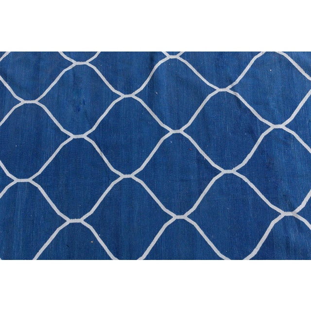 Textile Contemporary Capri Indian Dhurrie Handmade Rug by Doris Leslie Blau For Sale - Image 7 of 8