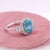 Metal 6Ct Blue Zircon Ring With Natural Diamond Accents: Solid 14k Gold, Oval 11x8mm, Size 6.75 For Sale - Image 7 of 9