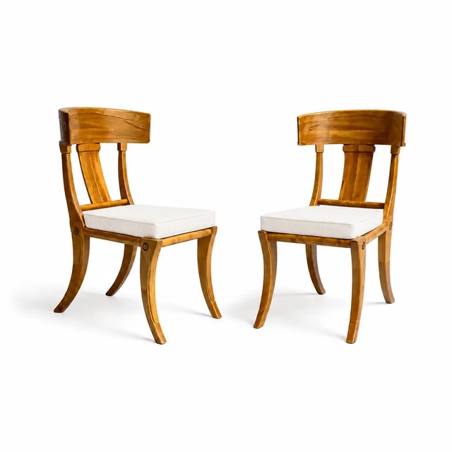 Teak Klismos Patio Dining Chairs. - Set of 12 For Sale - Image 4 of 5