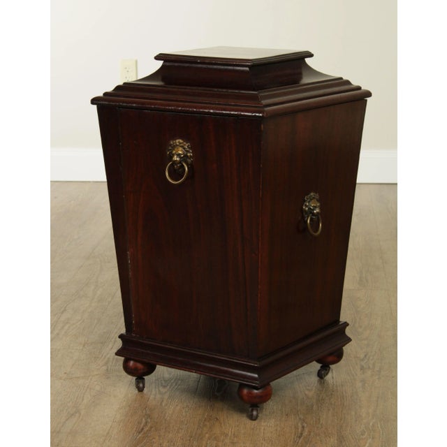 High quality antique metal lined cellarette on rolling casters