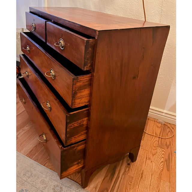 19th Century Antique British Mahogany and Walnut Inlaid Chest of Drawers For Sale - Image 5 of 18