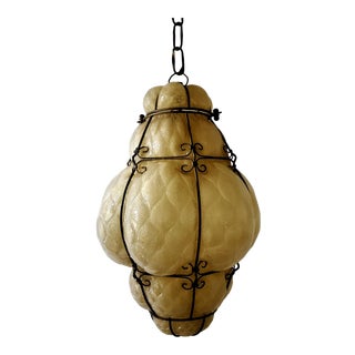 1940s Seguso Murano Hand Blown Cage Light Pendant For Sale