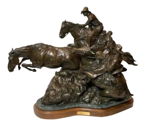 Late 20th Century "Deep Catch" Western Bronze Sculpture by Herb Mignery