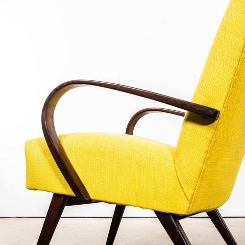 : 1950’s Jaroslav Smidek Original Re-Upholstered Armchairs In Mustard. Sourced direct in the Czech republic this is one of...