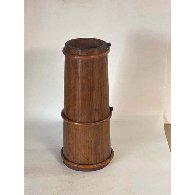 Vintage Wood and Rattan Umbrella Stand, 1950s For Sale - Image 4 of 11