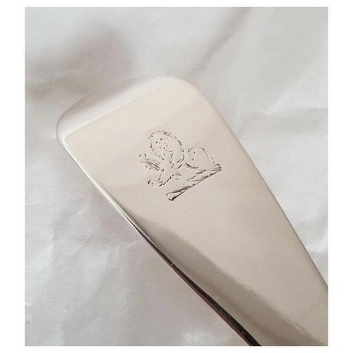 19th Century Antique Victorian Sterling Silver English Pattern Spoons, London, 1859, Set of 4 For Sale - Image 5 of 14