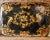 Large Black and Gilt Decorated Antique Tôle Tray For Sale - Image 12 of 12