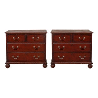 Mid-Century Drexel Heritage Georgian Style Mahogany Chests - Pair For Sale