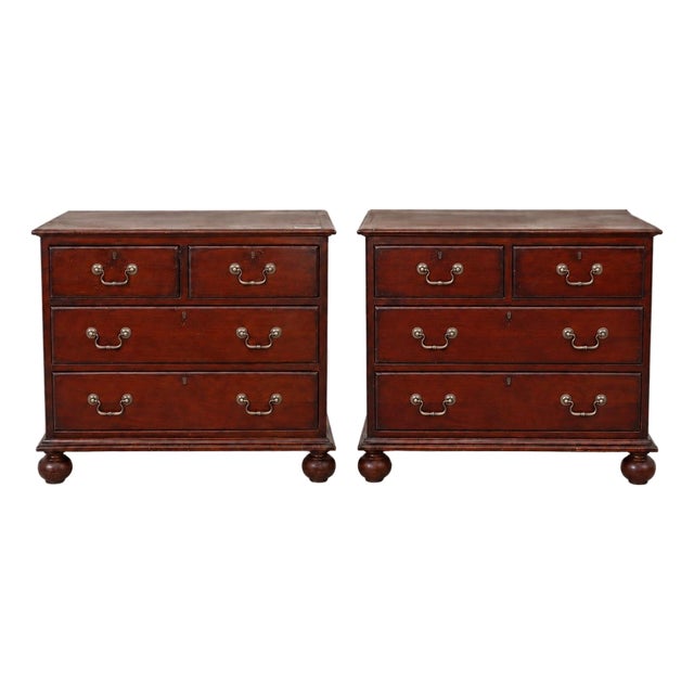 Mid-Century Drexel Heritage Georgian Style Mahogany Chests - Pair For Sale