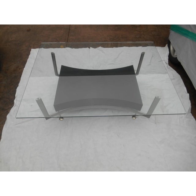 Contemporary Style Black Wood Frame Coffee Table For Sale - Image 6 of 7