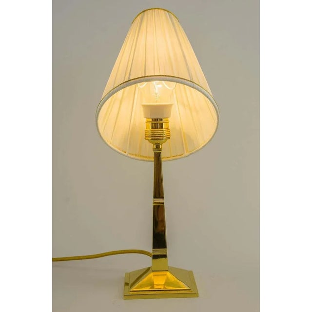 Art Deco Table Lamp with Fabric Shade, Vienna, 1920s For Sale - Image 3 of 15