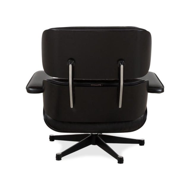 Lounge Chair Leather Armchair in Wood Black by Charles & Ray Eames for Vitra For Sale - Image 10 of 13