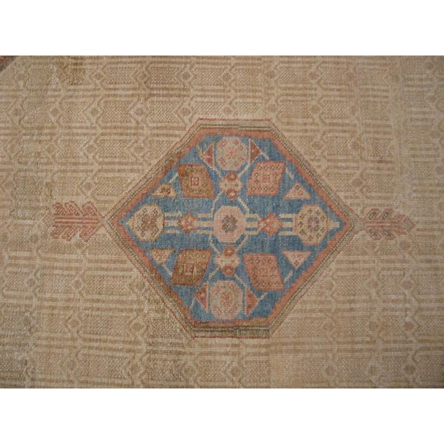 Late 19th Century Extraordinary Tan-Camel Background With Medallion Design Antique Persian Serab Rug For Sale - Image 5 of 6