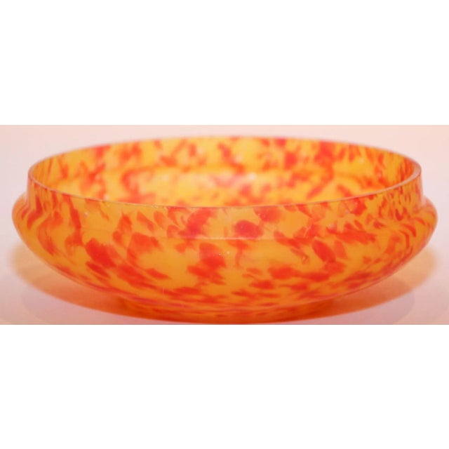 Vintage Venetian Murano Bright Orange Italian Art Glass Covered Bowl For Sale - Image 9 of 12