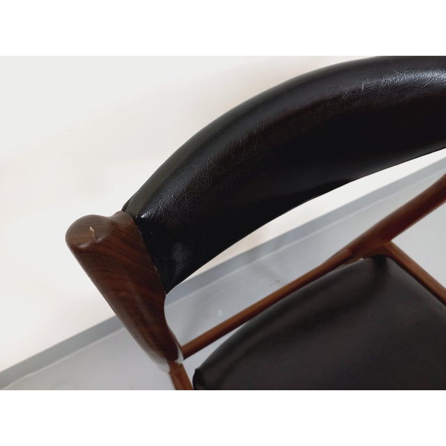 Vintage Scandinavian Teak and Leatherette Chair, 1960s For Sale - Image 14 of 16