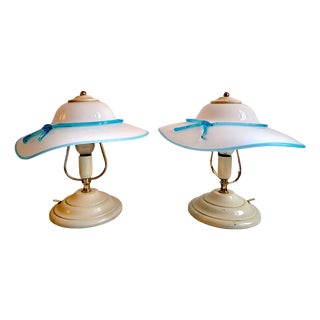 Murano Glass Table Lamps from Manifattura Di Murano, 1970s, Set of 2 For Sale
